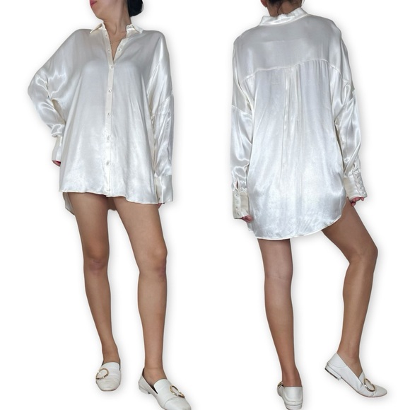 DISSH Simone Pearl Satin Shirt Size 8 - Picture 14 of 16